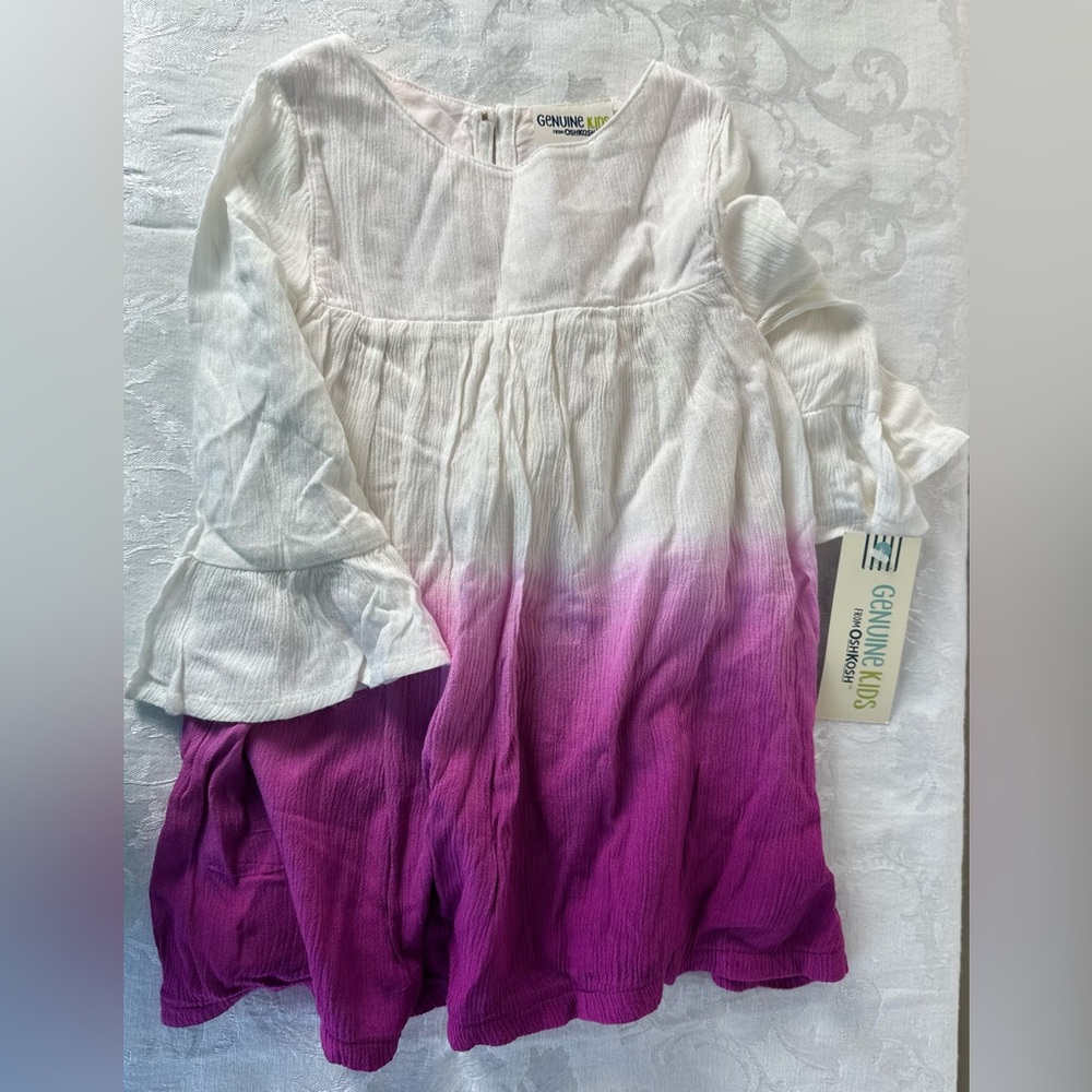 Genuine Kids by OshKosh White to Purple Ombre Dress